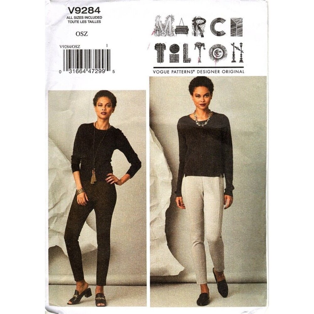 Vogue V9284 Misses XS to XXL Designer Marcy Tilton Pants Uncut Sewing Pattern